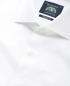 White Poplin Classic Fit Formal Shirt - Single Cuff