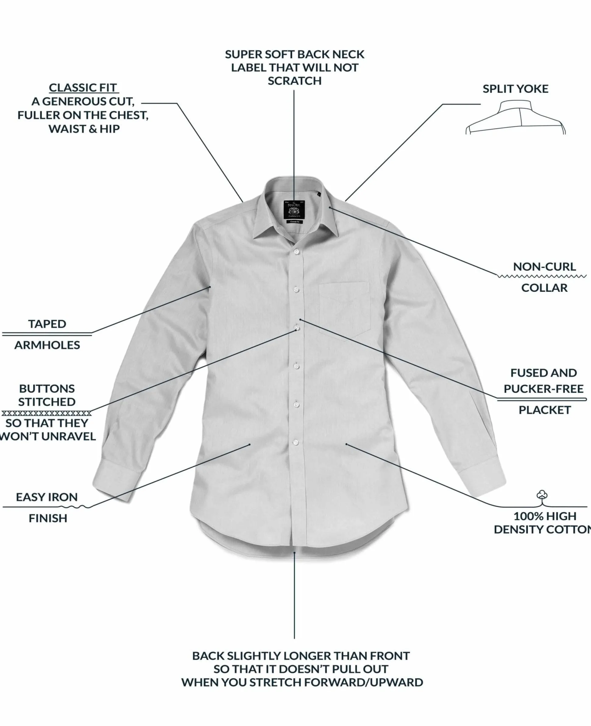 White Poplin Classic Fit Short Sleeve Formal Shirt