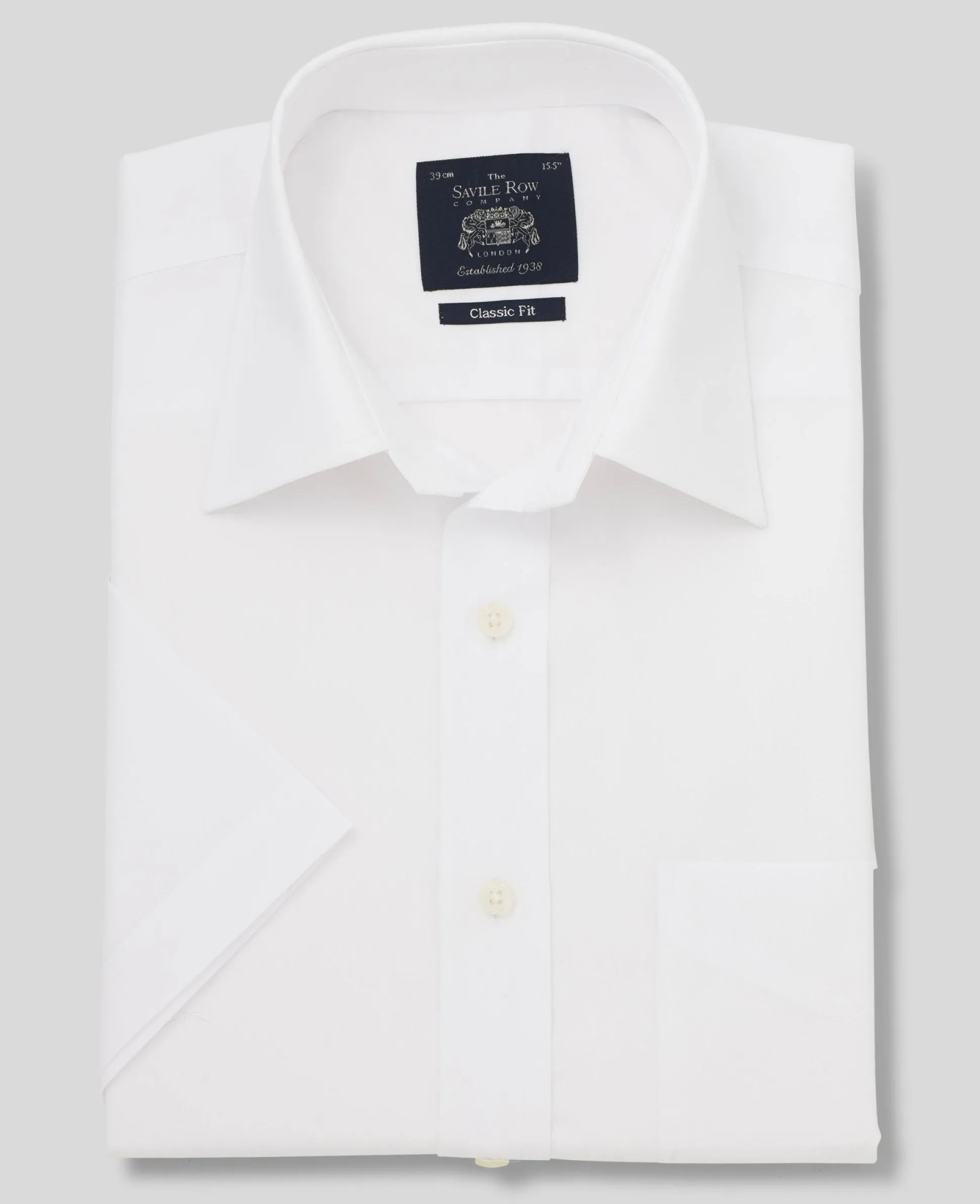 White Poplin Classic Fit Short Sleeve Formal Shirt