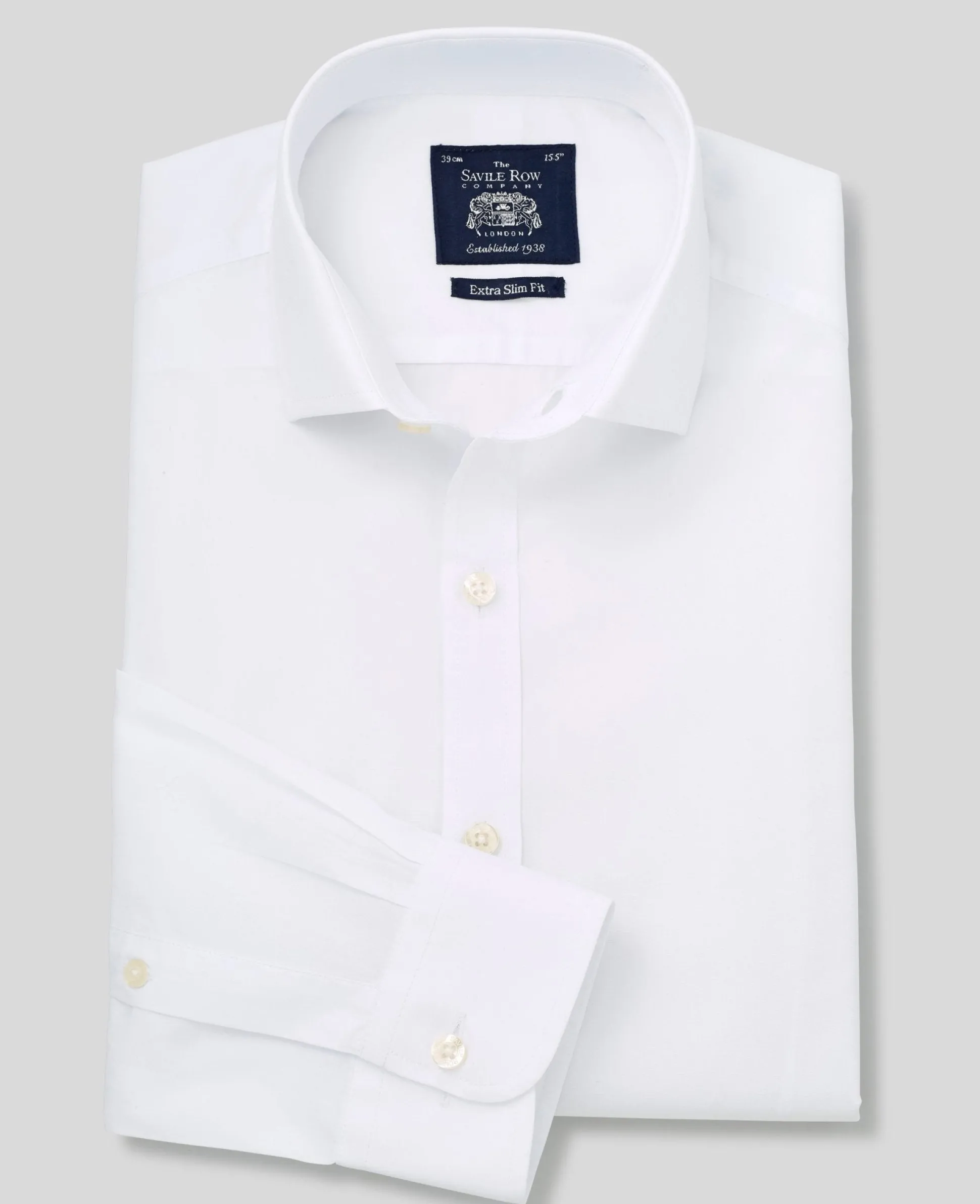 White Poplin Extra Slim Fit Shirt - Single or Double Cuff