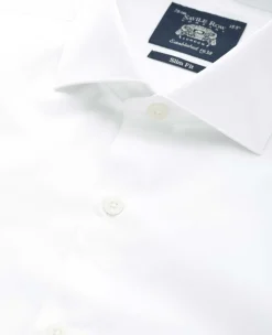 White Poplin Slim Fit Formal Shirt - Single Cuff