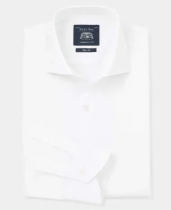 White Poplin Slim Fit Formal Shirt - Single Cuff