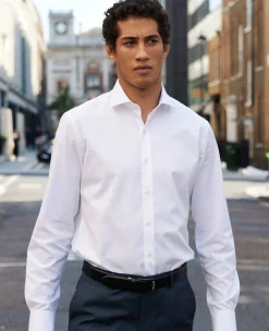 White Poplin Slim Fit Formal Shirt - Single Cuff