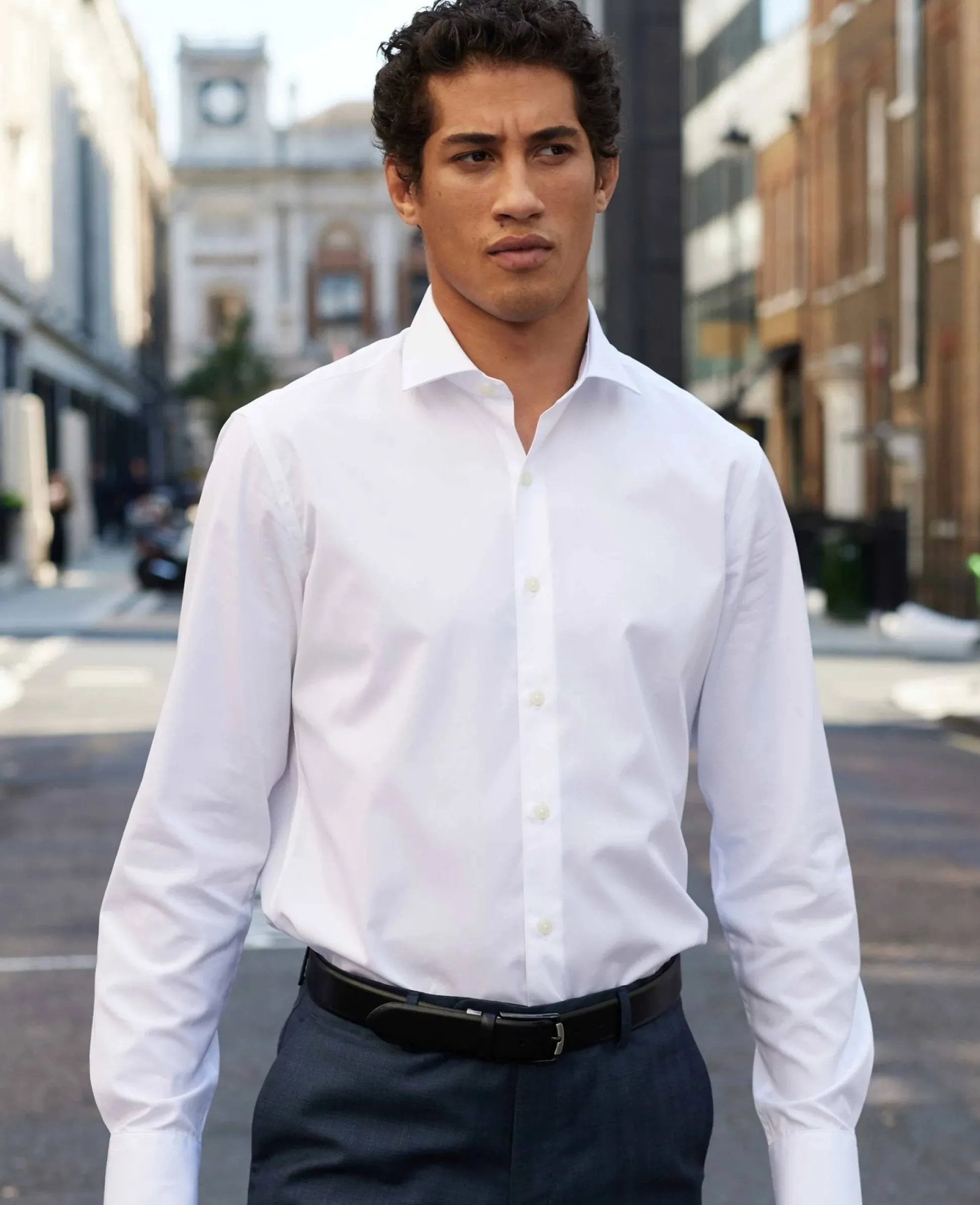 White Poplin Slim Fit Formal Shirt - Single Cuff