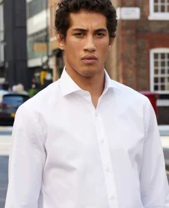 White Poplin Slim Fit Formal Shirt - Single Cuff