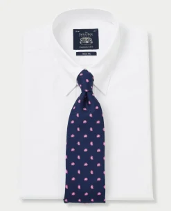 White Poplin Tab Collar Formal Shirt Slim Fit - Single Cuff