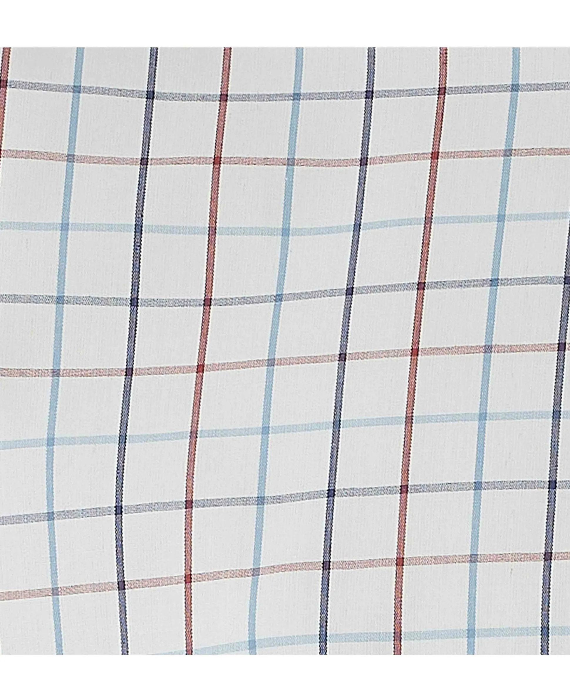 White Red Cotton Tattersall Check Slim Fit Formal Shirt - Single Cuff