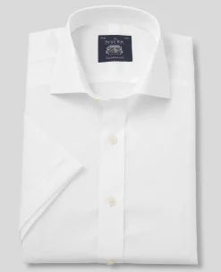 White Slim Fit Short Sleeve Shirt