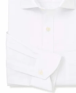White Textured Cotton Classic Fit Formal Shirt - Single Cuff