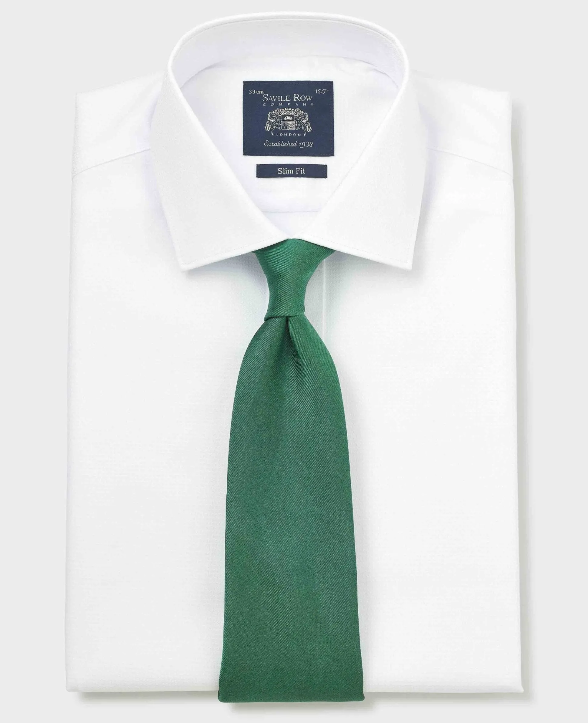 White Textured Cotton Slim Fit Formal Shirt - Double Cuff