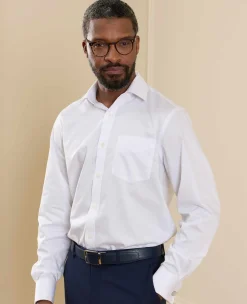 White Twill Classic Fit Shirt - Single or Double Cuff