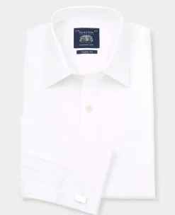 White Twill Classic Fit Shirt - Single or Double Cuff