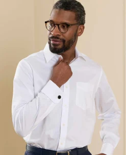 White Twill Classic Fit Shirt - Single or Double Cuff