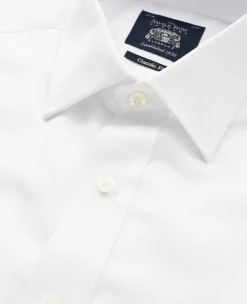 White Twill Classic Fit Shirt - Single or Double Cuff