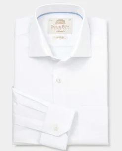 White Two-Ply Cotton Classic Fit Gold Label Premium Formal Shirt