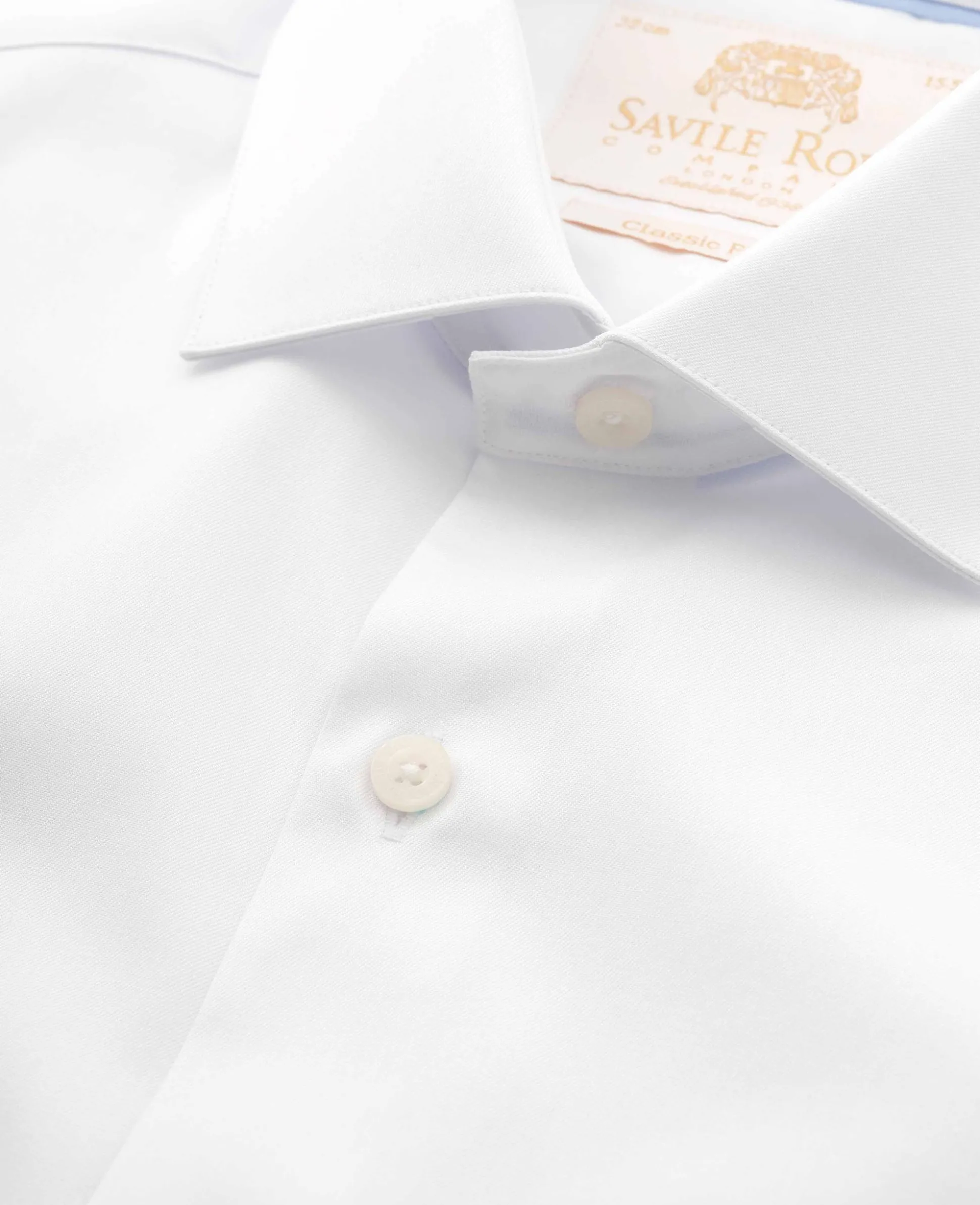 White Two-Ply Cotton Classic Fit Gold Label Premium Formal Shirt