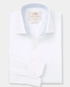 White Two-Ply Cotton Slim Fit Gold Label Formal Shirt - Single Cuff