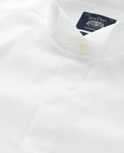 White Wing Collar Slim Fit Dress Formal Shirt - Double Cuff