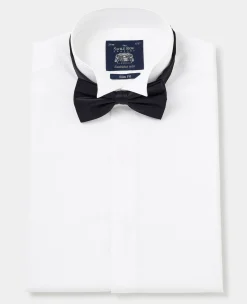 White Wing Collar Slim Fit Dress Formal Shirt - Double Cuff