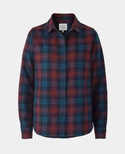 Women's Red Brushed Cotton Check Casual Shirt